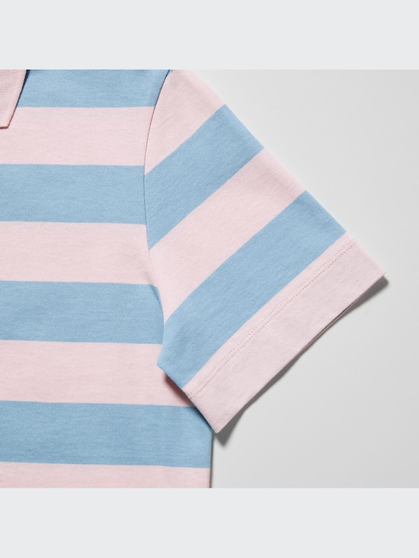 Cropped Relaxed Striped Polo Shirt