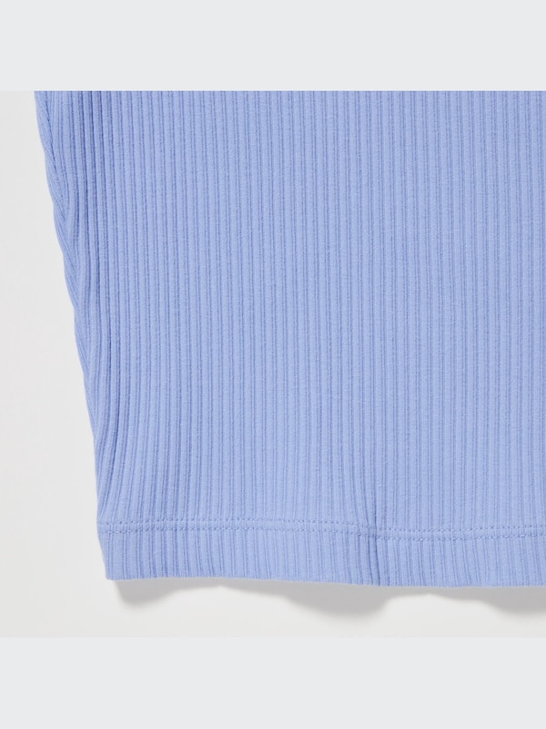 Ribbed Crew Neck Short-Sleeve Cropped T-Shirt