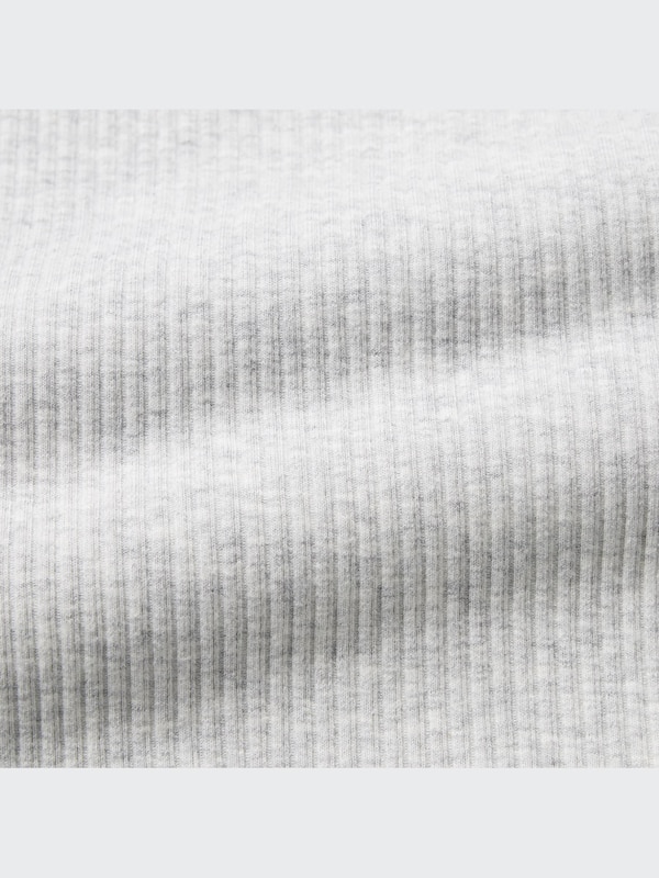 Ribbed Crew Neck Short-Sleeve Cropped T-Shirt