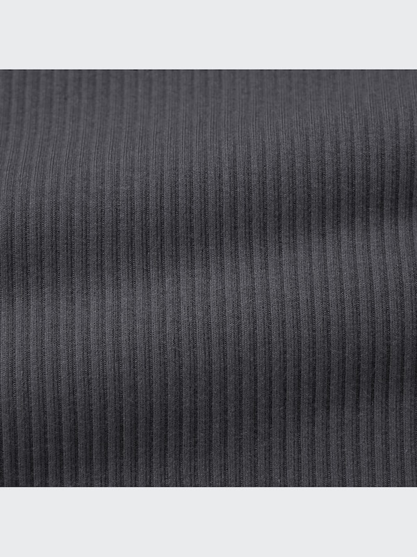 Ribbed Crew Neck Short-Sleeve Cropped T-Shirt
