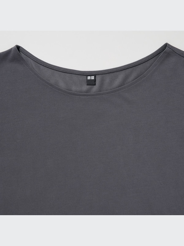 Drape Boat Neck Short Sleeved T-Shirt