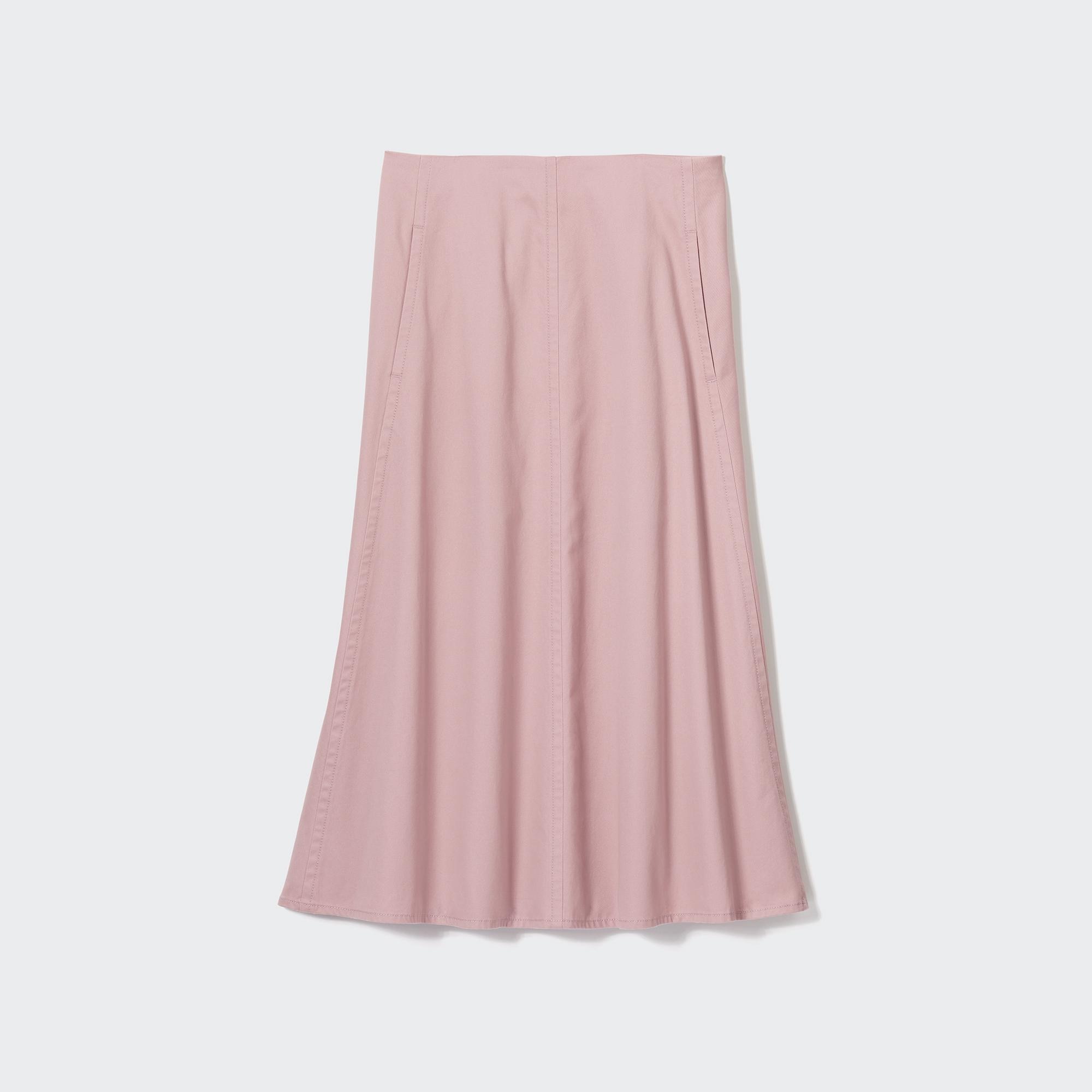 Uniqlo white outlet midi skirt