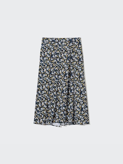 Printed Slit Midi Skirt
