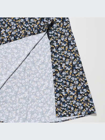 Printed Slit Midi Skirt