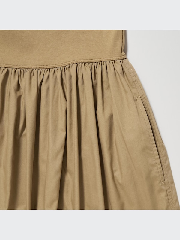 Combination Sleeveless Flare Dress