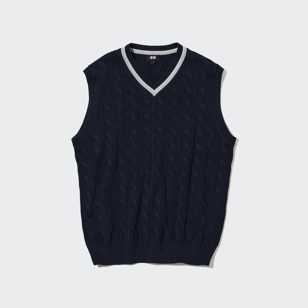 Cable VNeck Knitted Vest UNIQLO US