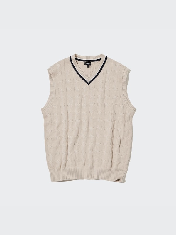 Cable V-Neck Knitted Vest