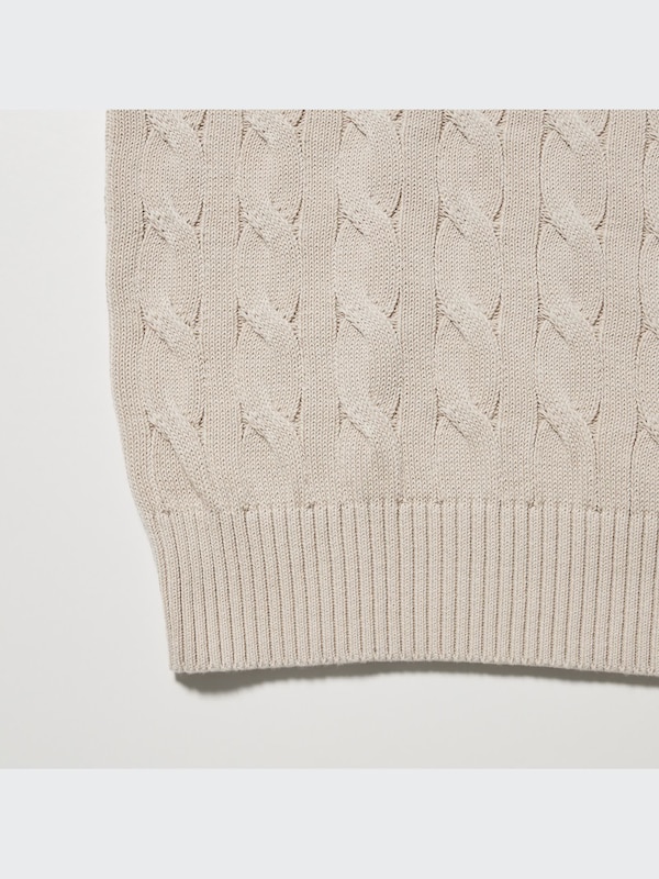 Cable V-Neck Knitted Vest