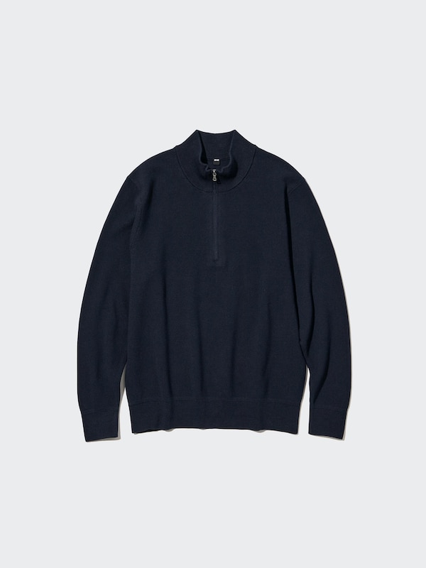 Washable Milano Ribbed Half-Zip Sweater