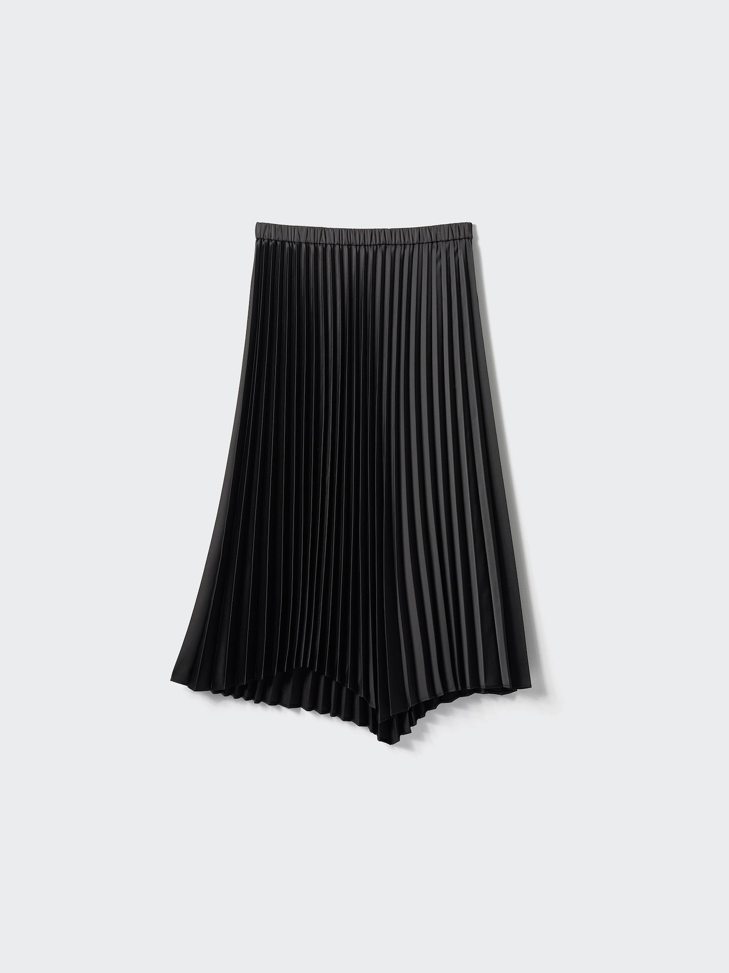 Perfume Closet｜Side Pleats Skirt Long pleated skirt with slit dark grey melange | Calliope