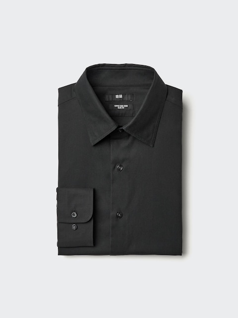 Uniqlo - Chemise Slim Sans Repassage - Noir - Xl