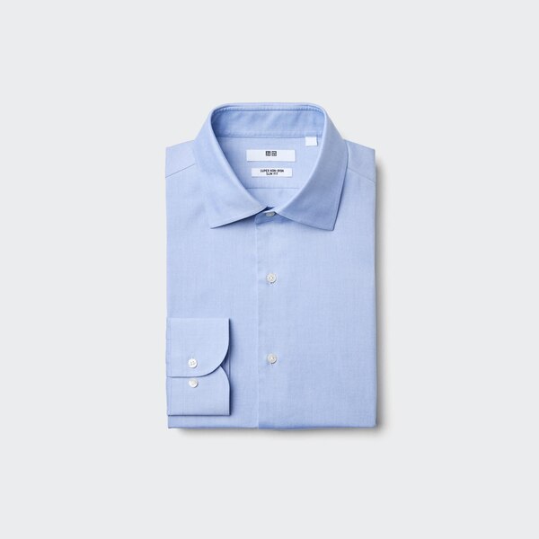 Super Non-Iron Slim-Fit Long-Sleeve Shirt (Semi-Wide Collar)