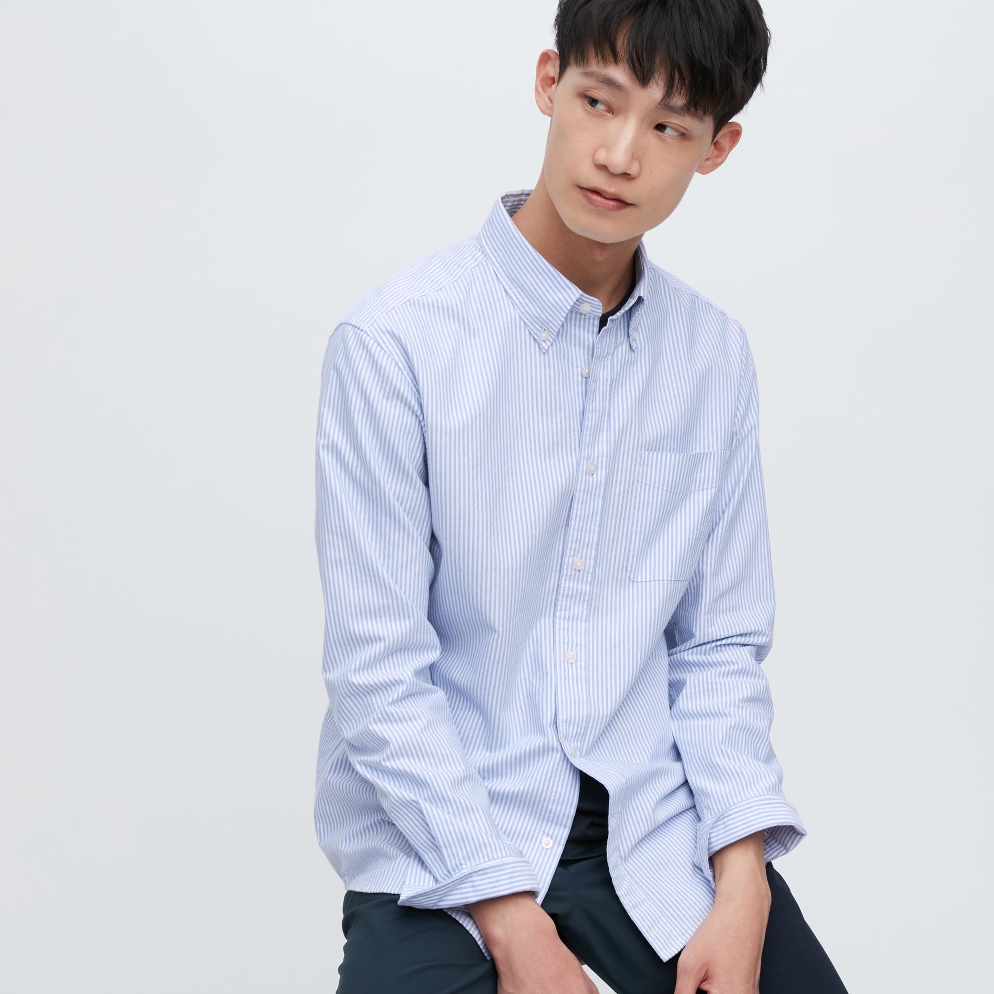 2022 Summer Striped Shirts Men 3/4 Sleeve Slim Casual Shirt