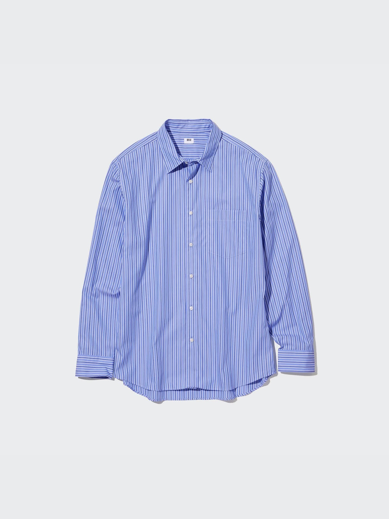 UNIQLO Mサイズ 長袖シャツ 青 白 2枚セット　裄丈補正済み ユニクロ)メンズワイシャツ長袖Mサイズ 2着セット - メルカリ