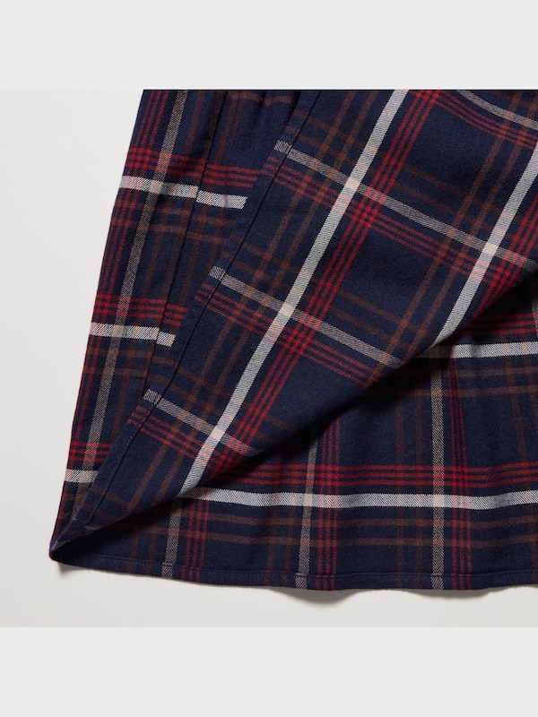 Soft Flannel Long-Sleeve Tiered Mini Dress