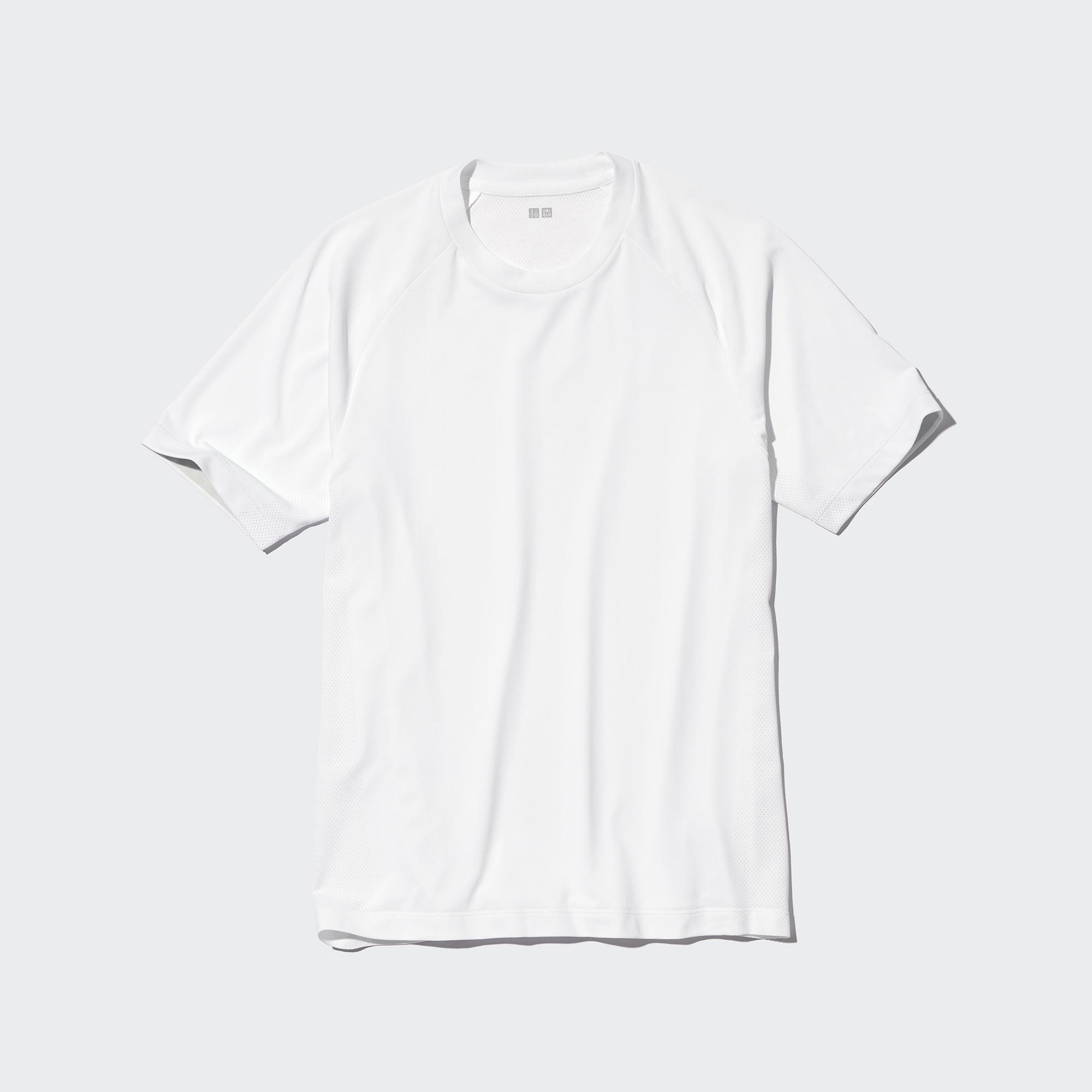 UNIQLO Men's Dry-EX Contrast Stitch Fitness Athletic Crewneck T-Shirt M BLK  NWT!