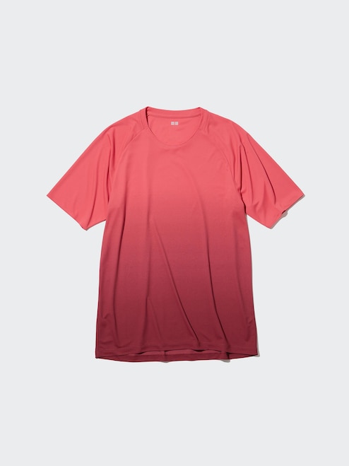 Short Sleeve Uniqlo Red Shirt MEN'S DRY-EX CREW NECK SHORT SLEEVE