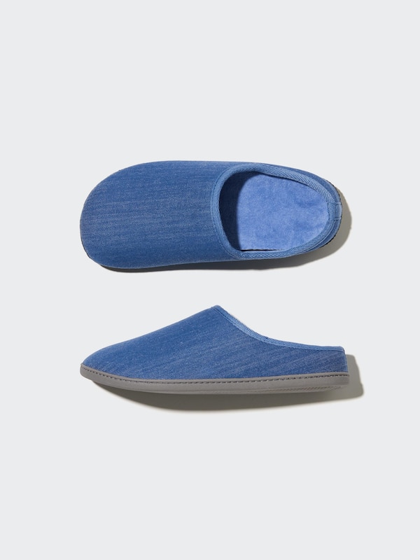 Slippers (Denim-Like, Rubber Sole)