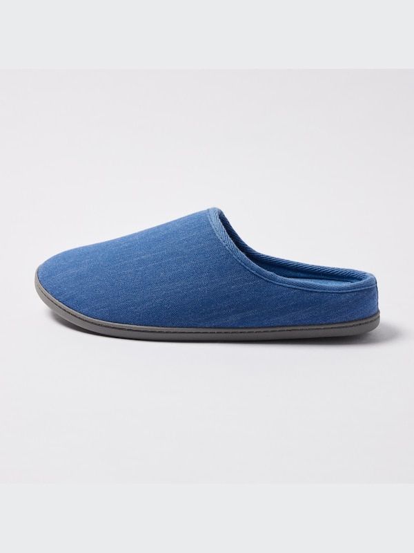 Slippers (Denim-Like, Rubber Sole)