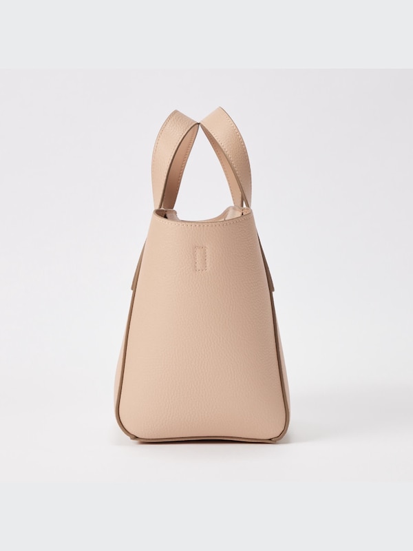 Faux Leather 2-Way Wide Tote Bag