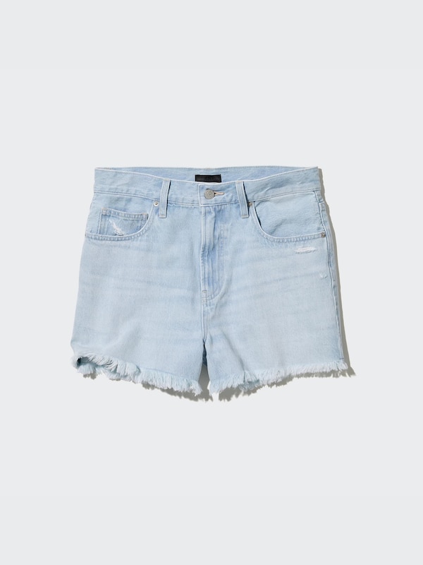 Boyfriend Denim Shorts (Frayed Hem)