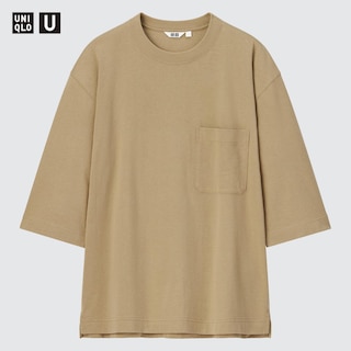 3/4-Sleeve Crew Neck Plain T-Shirt