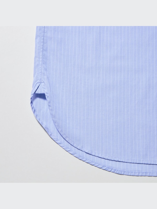 EXTRA FINE COTTON OVERSIZED STAND COLLAR LONG SLEEVE SHIRT