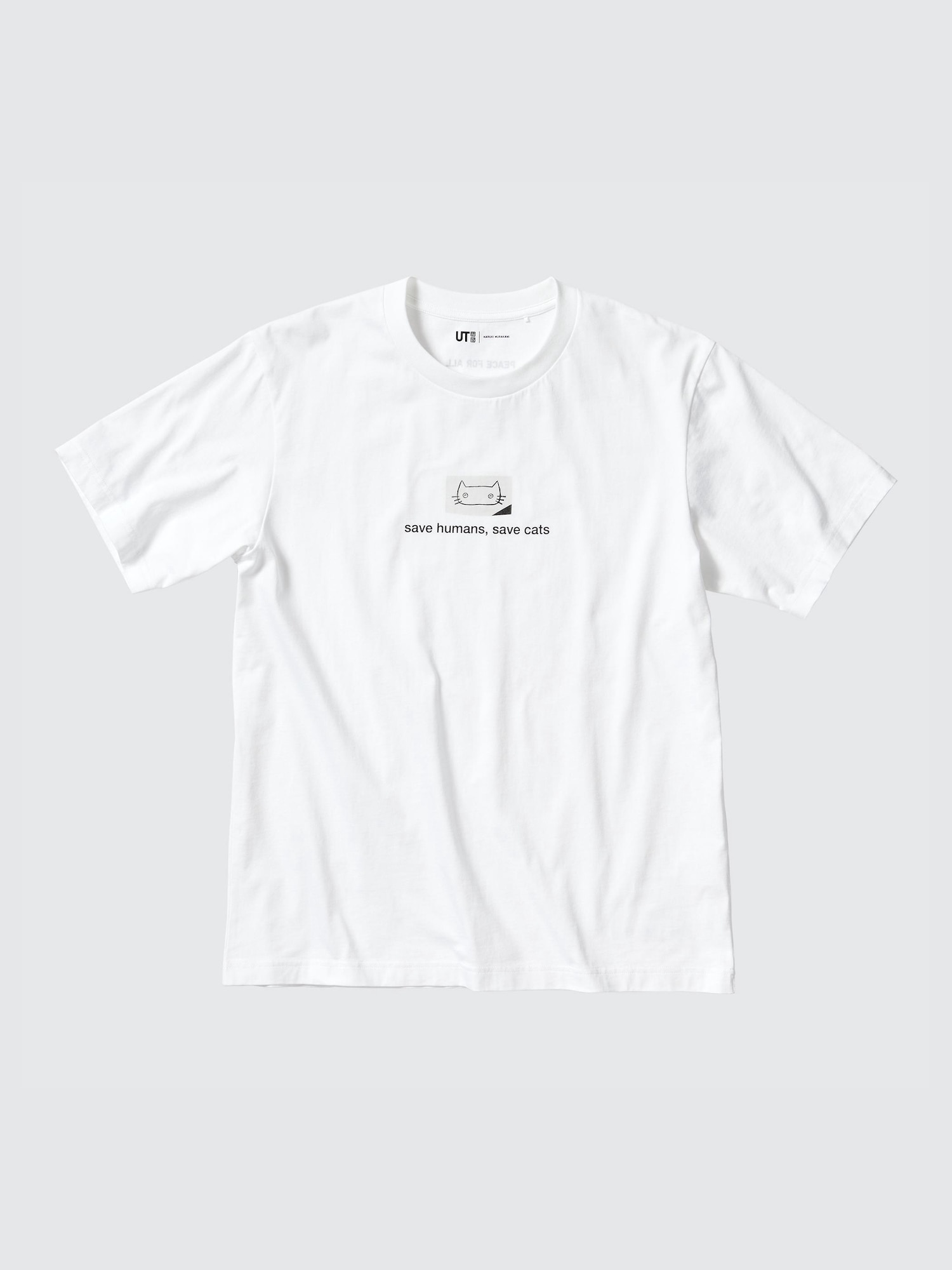 Peace for All Graphic T Shirt Haruki Murakami White Xs Uniqlo US