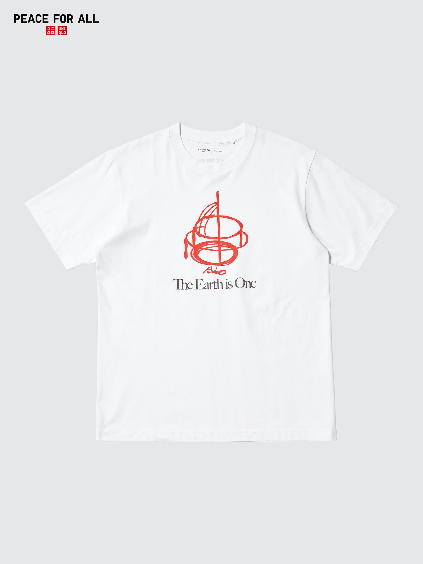 Футболка Uniqlo Peace For All с принтом, Tadao Ando, цвет: Белый — фото 1