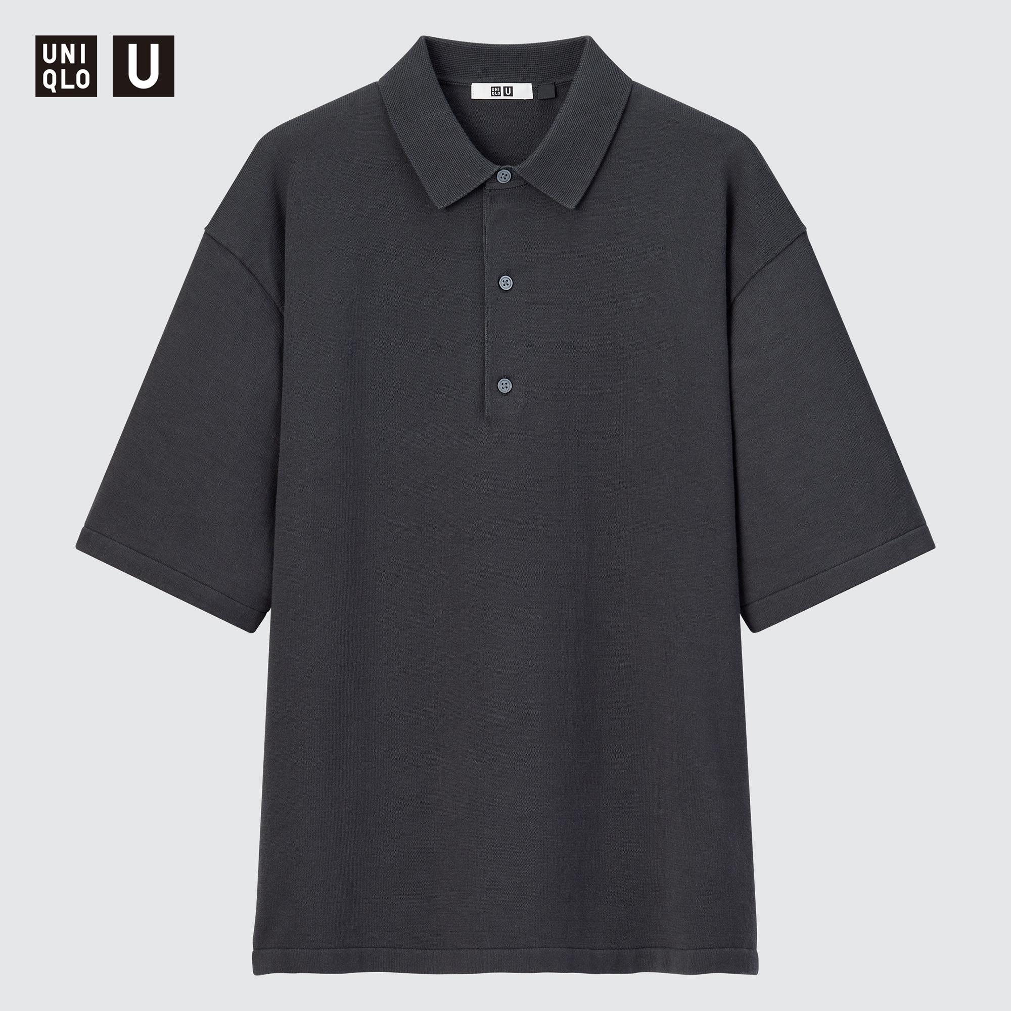 Knitted short shop sleeve polo shirt