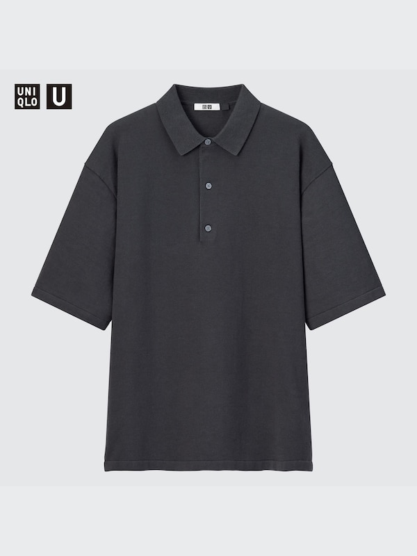 U Knitted Short-Sleeve Polo Shirt