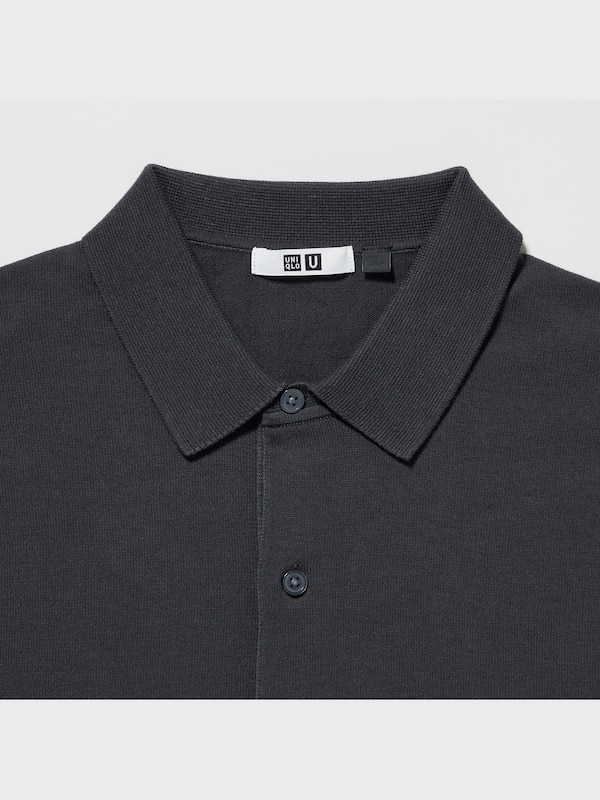 U Knitted Short-Sleeve Polo Shirt