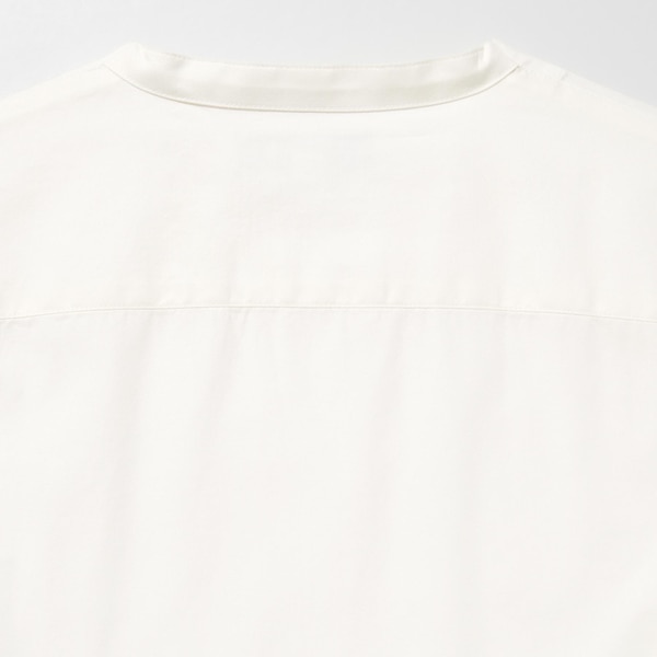 Cotton Twill V-Neck 3/4 Sleeve Shirt (Solid) (Ines de la Fressange ...