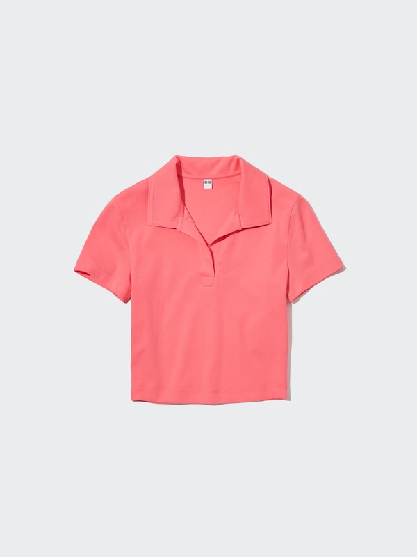 Cropped Skipper Short-Sleeve Polo Shirt