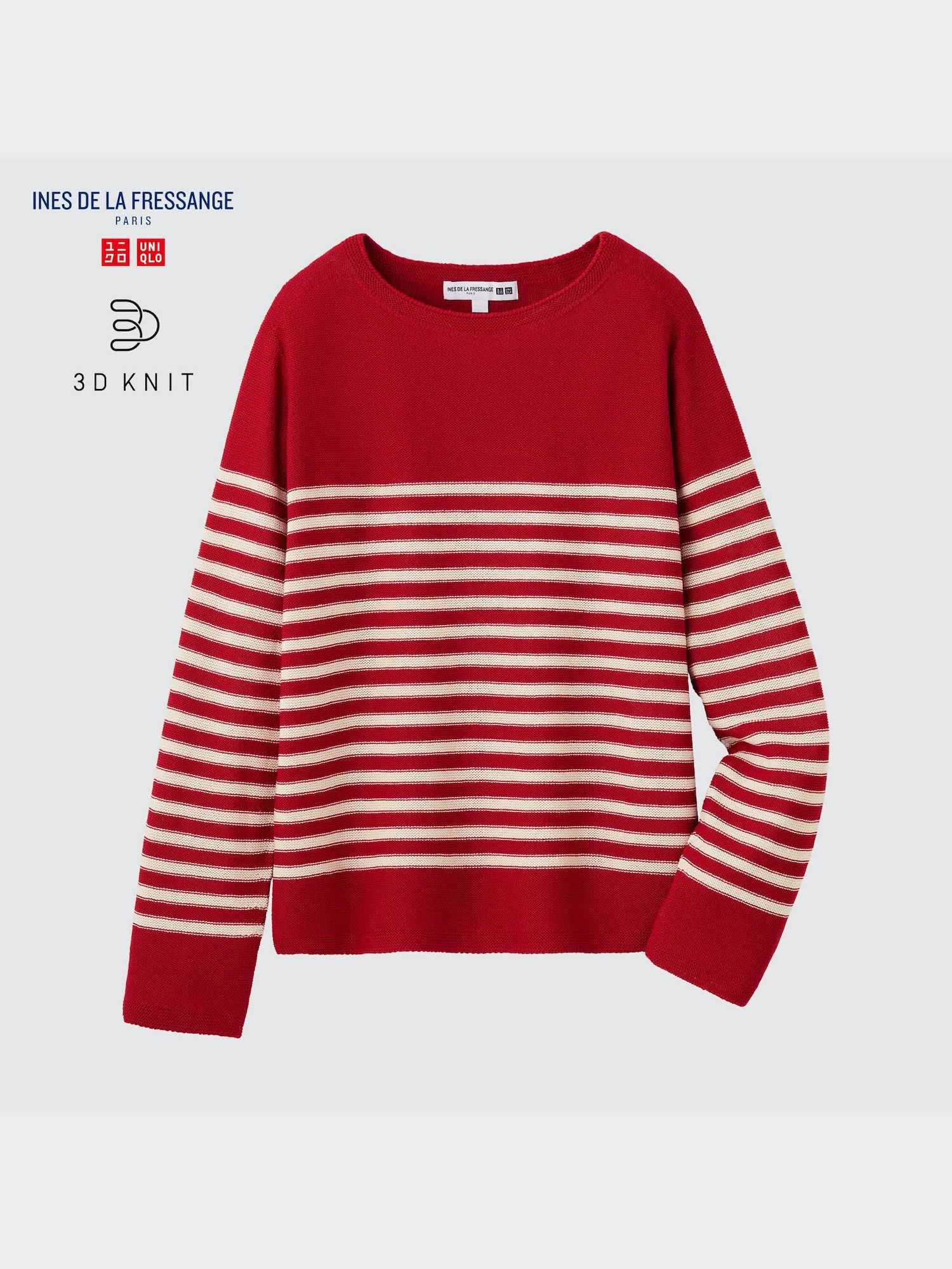 3D Knit Striped Boat Neck Sweater (Ines de la Fressange) | UNIQLO US