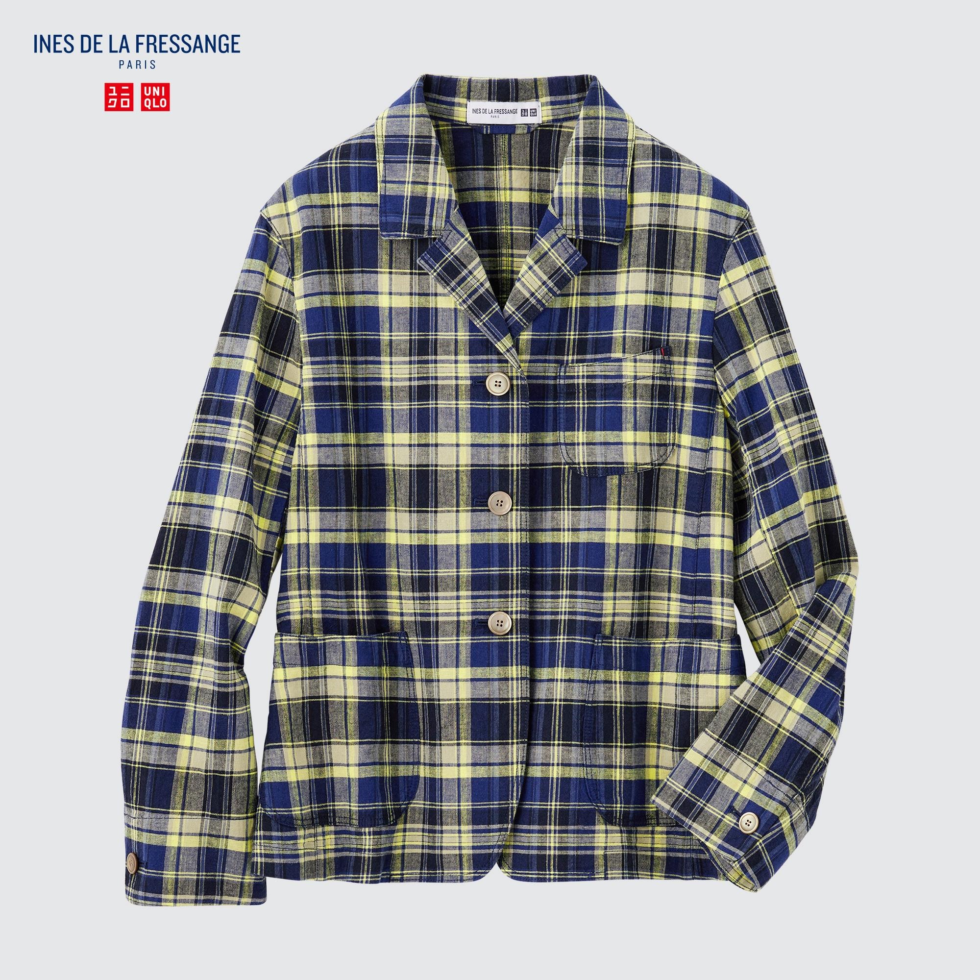 Linen Cotton Cover All (Checked) (Ines de la Fressange) | UNIQLO US