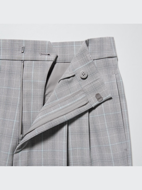Pleated Wide Pants | Checked