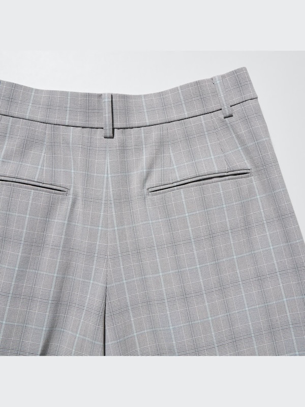 Pleated Wide Pants | Checked