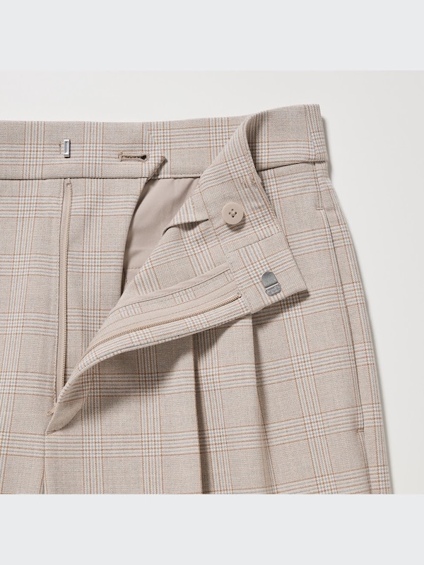 Pleated Wide Pants | Checked