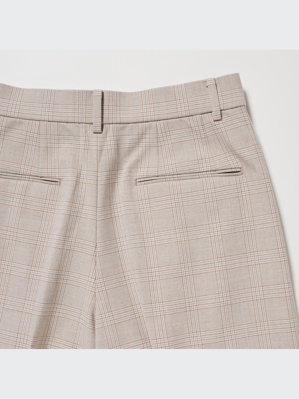 Pleated Wide Pants | Checked