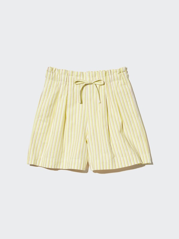 LINEN COTTON STRIPED SHORTS