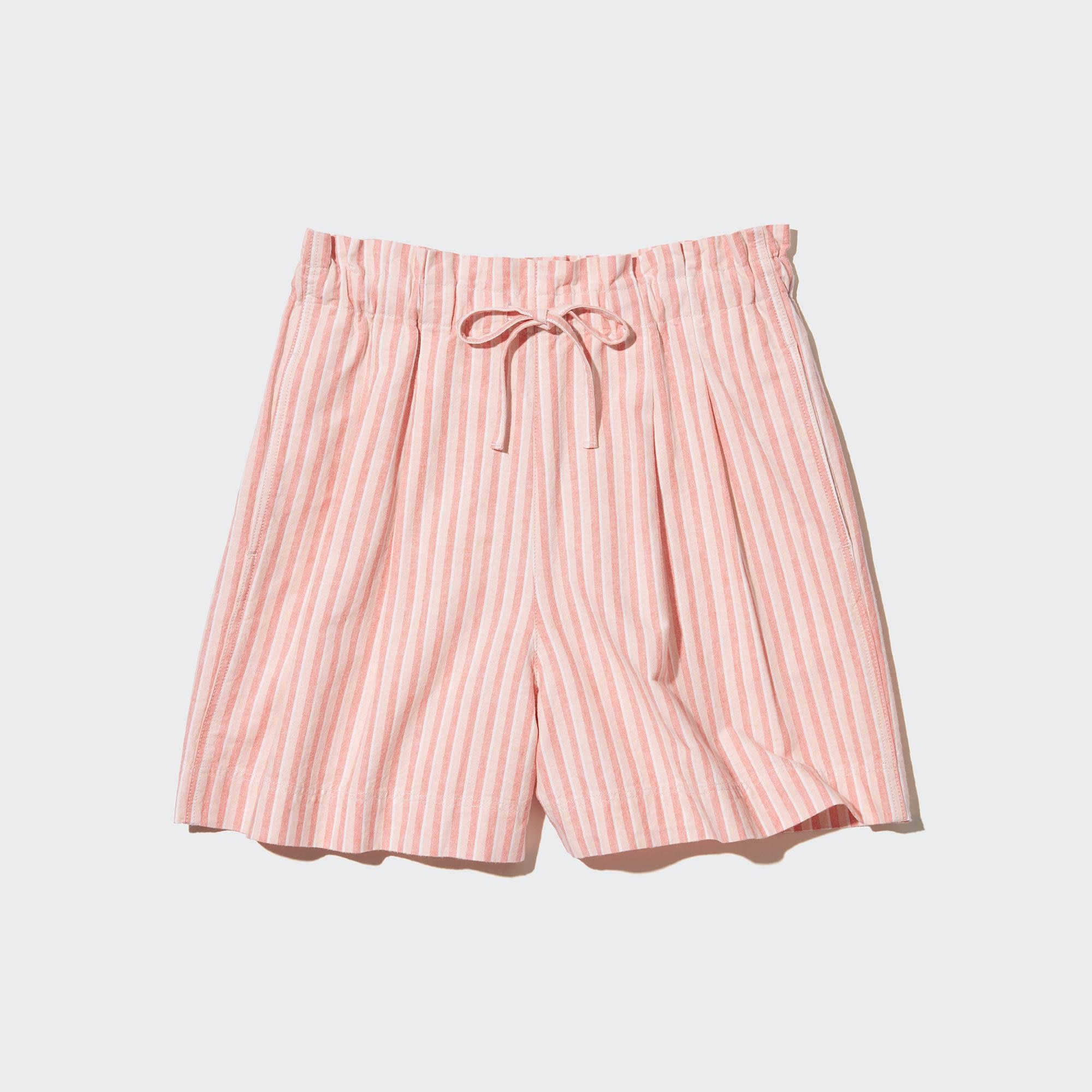 LINEN COTTON STRIPED SHORTS