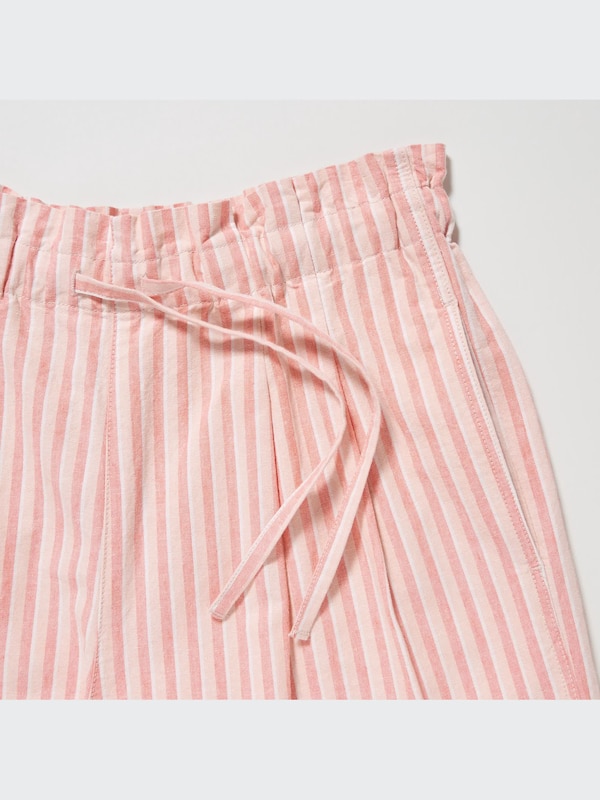 LINEN COTTON STRIPED SHORTS