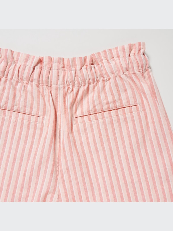 LINEN COTTON STRIPED SHORTS