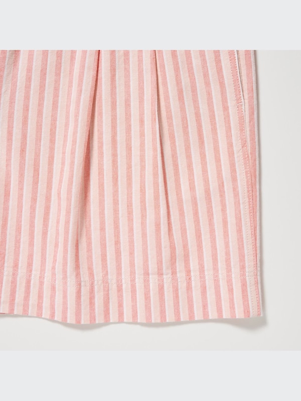 LINEN COTTON STRIPED SHORTS