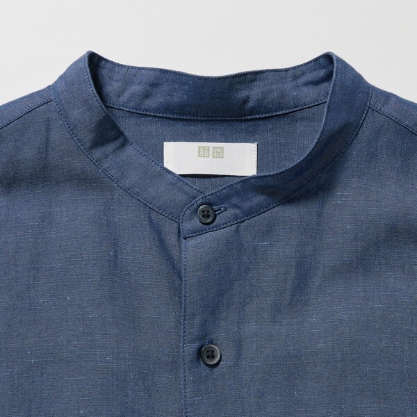 Linen Cotton Stand Collar Short-Sleeve Shirt | UNIQLO US