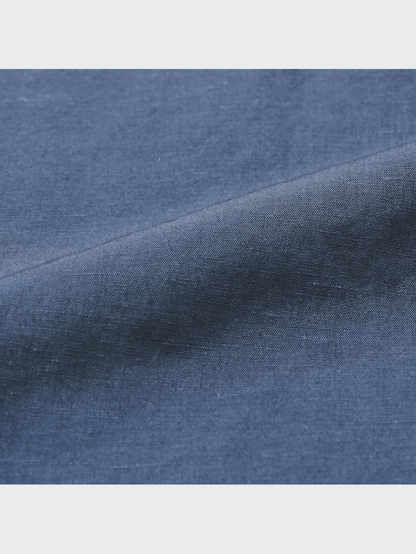Linen Cotton Stand Collar Short-Sleeve Shirt