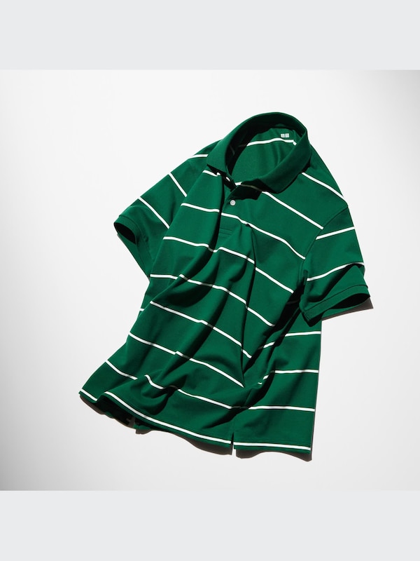 Dry Pique Striped Short-Sleeve Polo Shirt