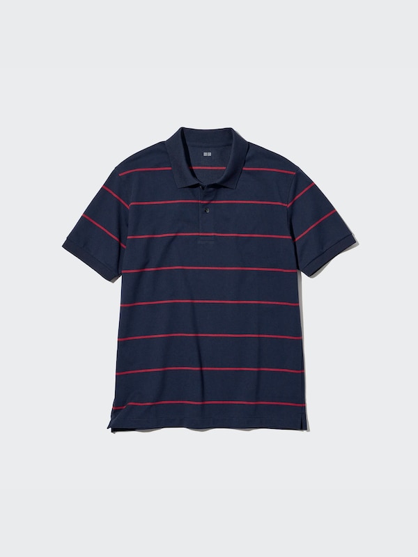 Dry Pique Striped Short-Sleeve Polo Shirt