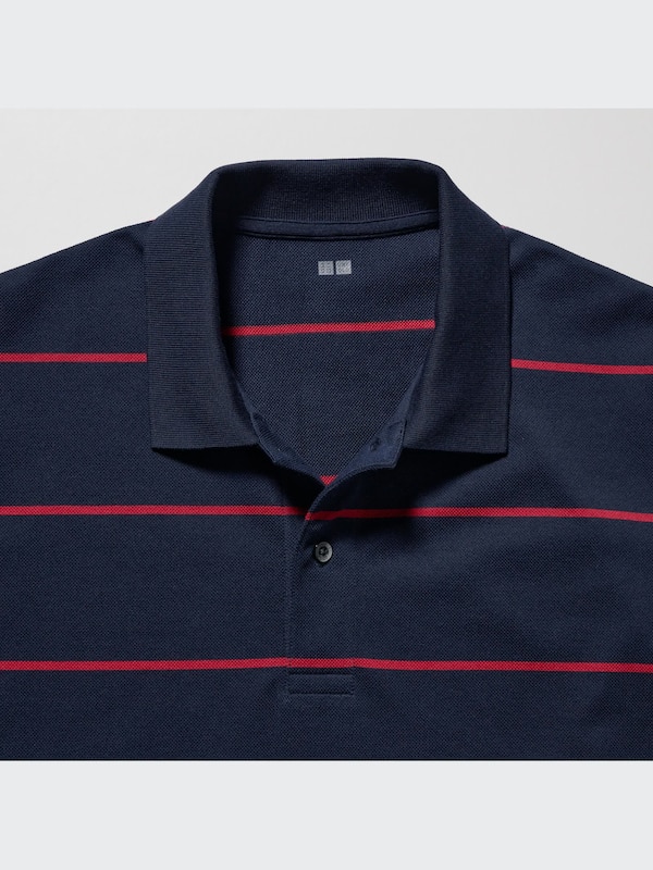 Dry Pique Striped Short-Sleeve Polo Shirt